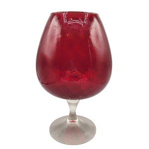 Red Optic Empoli Brandy Snifter Oversized 10" Stemware Barware Italy